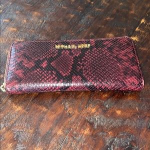 Michael Kors Maroon Snakeskin Wallet